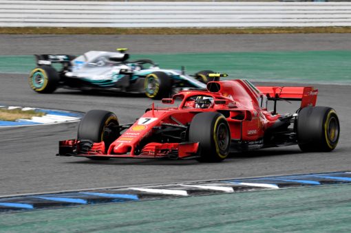 Kimi Raikkonen Ferrari GP Duitsland 2018 als Poster