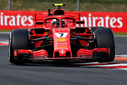 Kimi Raikkonen Ferrari GP Hongarije 2018 als Poster