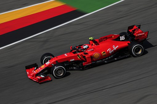 Charles Leclerc actie foto in Duitsland
