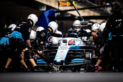 George Russell Pitstop foto GP Mexico 2019