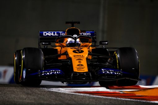 Carlos Sainz, McLaren in actie tijdens de vrije training GP Abu Dhabi 2019 Actie Foto